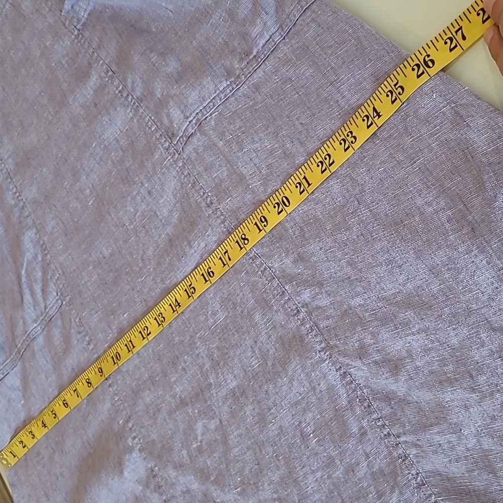 EUC FLAX Soft Lavender 100% Linen Jumper with Adjustable Straps and Pockets - Picture 6 of 13